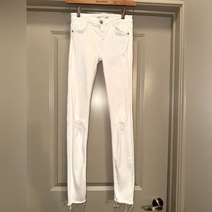 ZARA White Skinny Distressed Jeans size 2